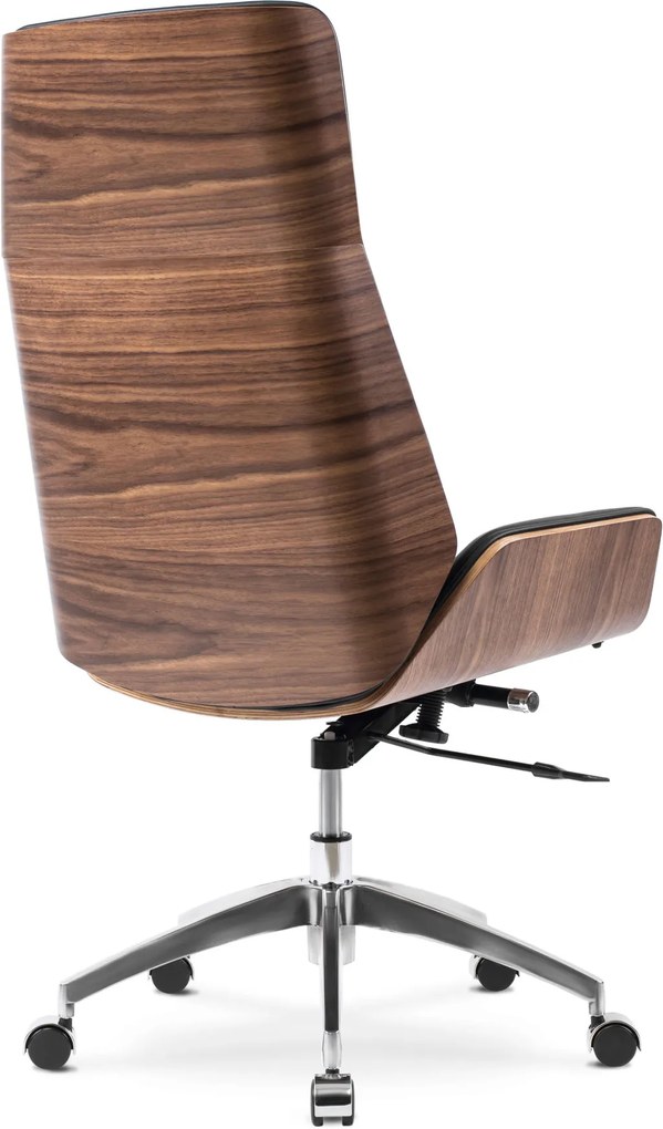 Fekete Eco-bőr Irodai Forgószék WOODY