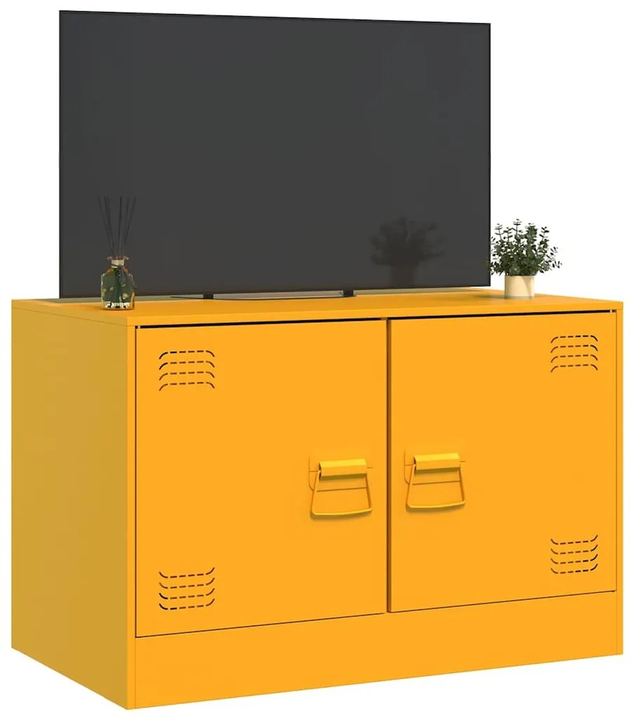 mustársárga acél TV-szekrény 67 x 39 x 44 cm
