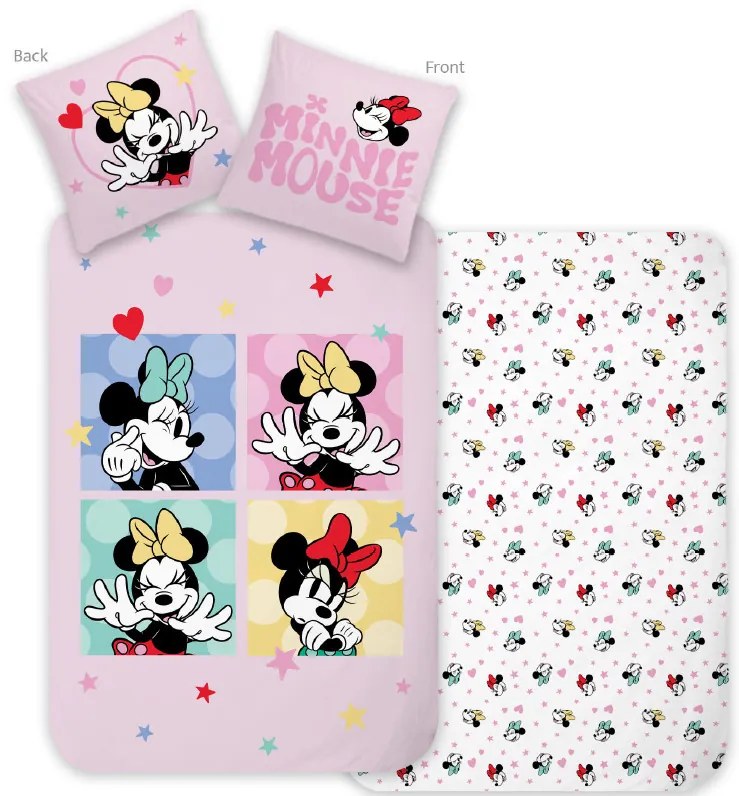 Disney Minnie Love &amp; Laughter ágyneműhuzat 140×200cm, 70×90 cm