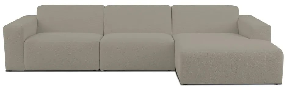 Világosbarna buklé sarokkanapé (jobb oldali) Roxy – Scandic