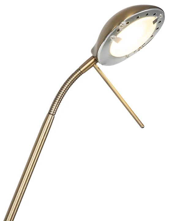 Modern állólámpa bronz olvasólámpával, beépített LED-del, dim to warm - Diva