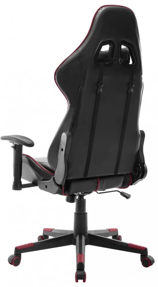 fekete és bordó műbőr gamer szék