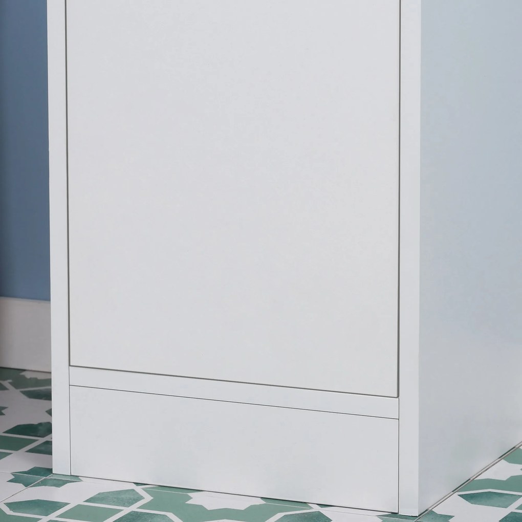 kleankin Fürdőszoba Magas Oszlop Szekrény Állítható Polccal - 30 x 28 x 170 cm - Fehér | Aosom