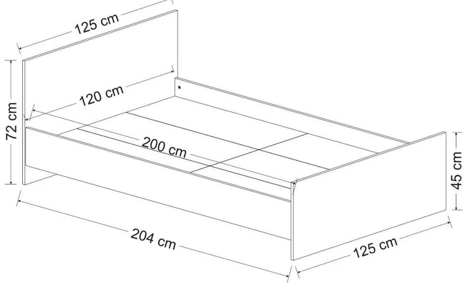 Fehér egyszemélyes ágy 120x200 cm Kale – Kalune Design