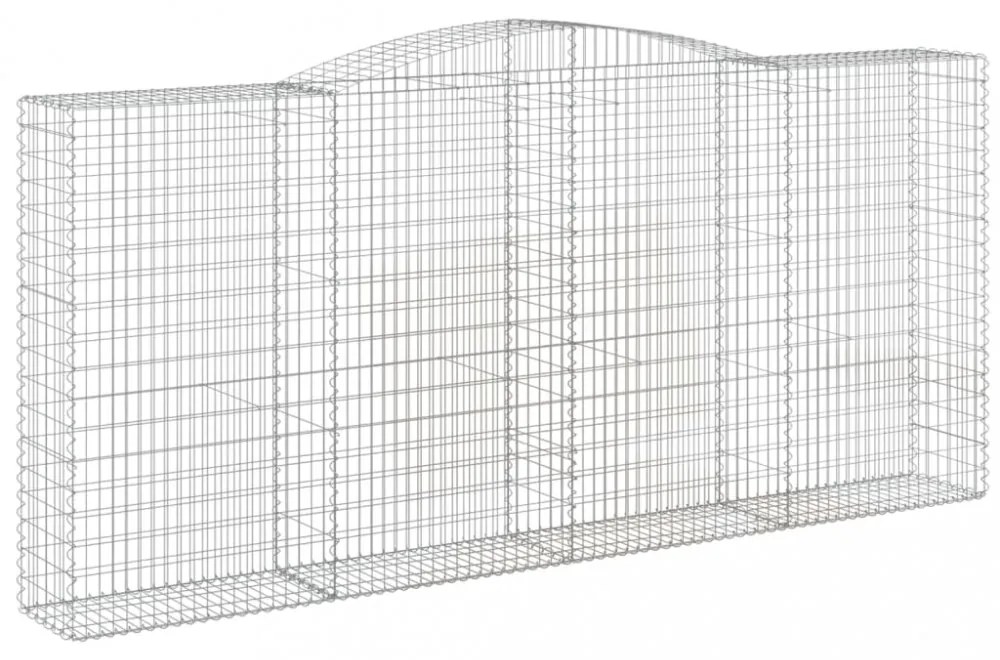 vidaXL 2 db íves horganyzott vas gabion kosár 400x50x180/200 cm