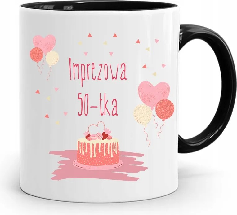 Születésnapra 50 50-es 50-es Bögre Fekete Ajándék fényképes nyomattal
