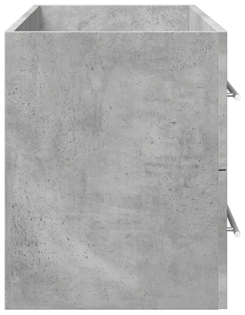 betonszürke szerelt fa mosdószekrény 100 x 38,5 x 48 cm