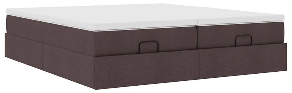 Ottomán ágykeret matracokkal Sötétbarna 180x200cm szövet