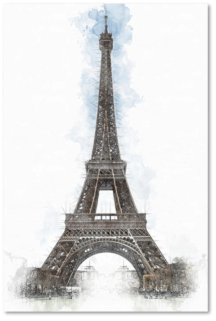 Gario Vászonkép Eiffel-torony kézzel festett formában - Cornel Vlad Méret: 80 x 120 cm