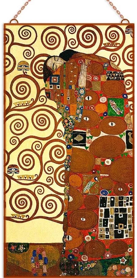 Gustav Klimt - Az ölelés üvegkép, falikép