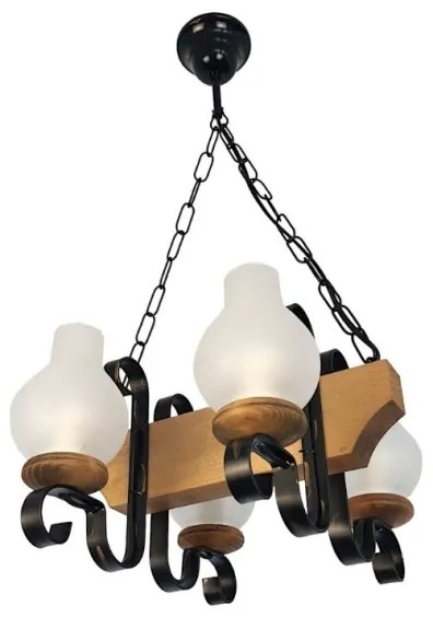 Brilagi - Csillár láncon QUEEN 4xE14/40W/230V bükkfa