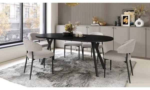 ARTUR kihúzható étkezőasztal fekete