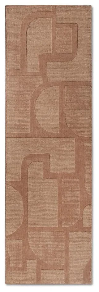 Barna kézi szövésű gyapjú futószőnyeg 80x250 cm Alexis – Villeroy&amp;Boch
