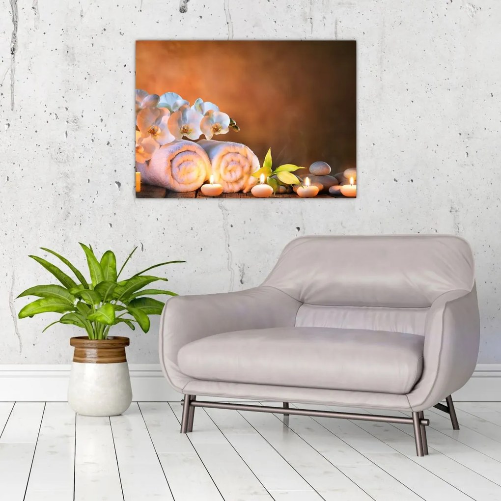 Üveg kép - Relax és Spa (70x50 cm)