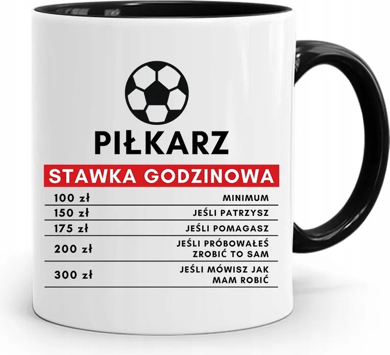 Bögre Fekete Ajándék Labdarúgónak Óradíj Nyomtatott Fotóval