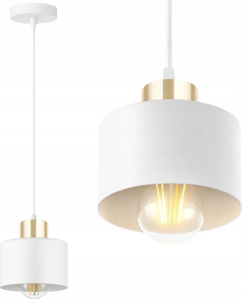 Mennyezeti Függő Lámpa Fehér Arany Túlnyúlás a Sziget felett Modern Asztal a Nappaliba