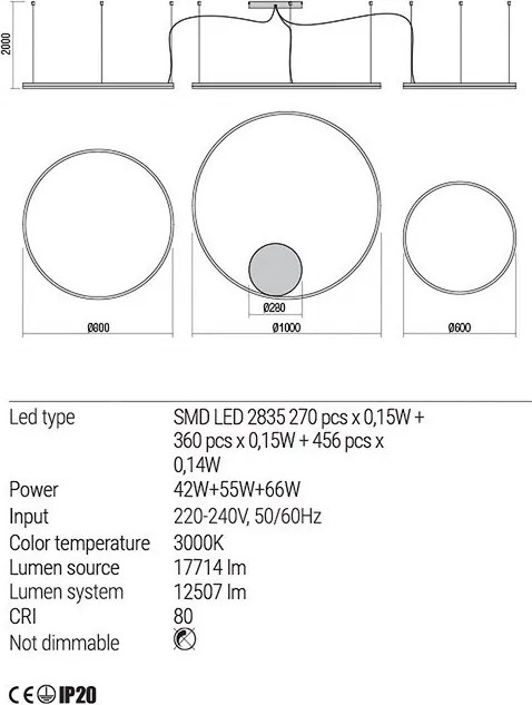 REDO 01-1954-TRIAC ORBIT Modern Led Függesztett Lámpa LED IP20