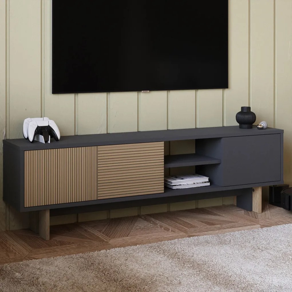 Ravello TV-állvány, meleg tölgy-antracit, 150 cm