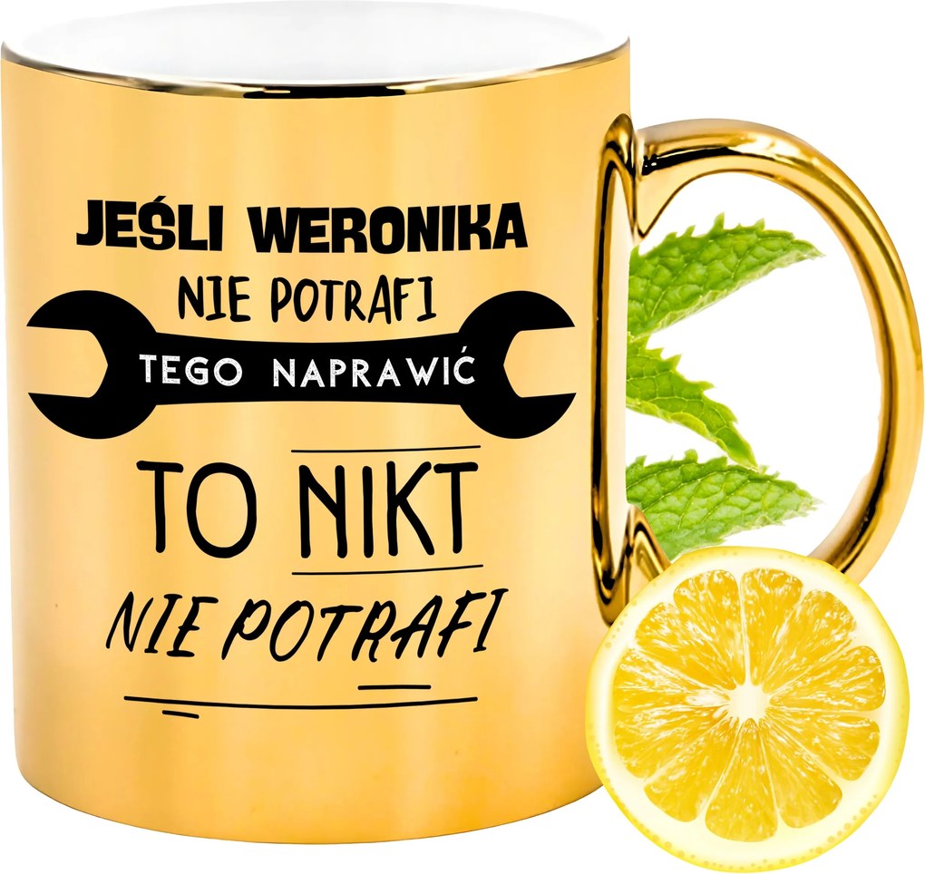 Prémium Arany Csillogó Bögre Veronika Ajándék Nyomtatott Fotóval