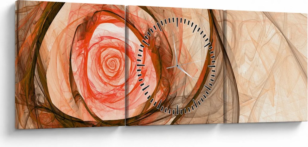Kép - Absztrakt rózsaszín rózsaszín fehér háttérrel (órával) (90x30 cm)