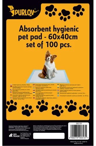 Purlov higiéniai alátét - 60x40 cm, 100 db