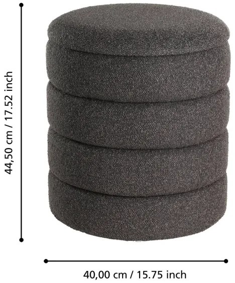 Eglo 424124 - KÉSZLET 2x Taburet AMPAHAKA átm. 33,5/40 cm fekete