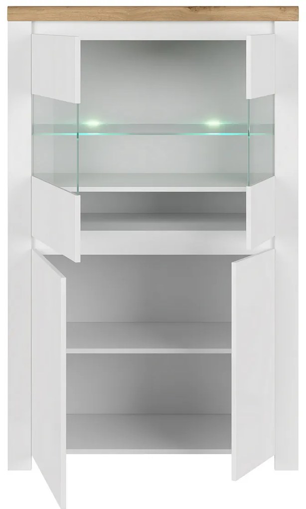 VILGO 2D2W szekrény, fényes fehér