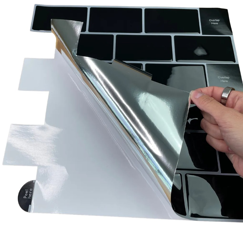 PIPPER | Felragasztható csempe - 3D mozaik - Fekete tégla