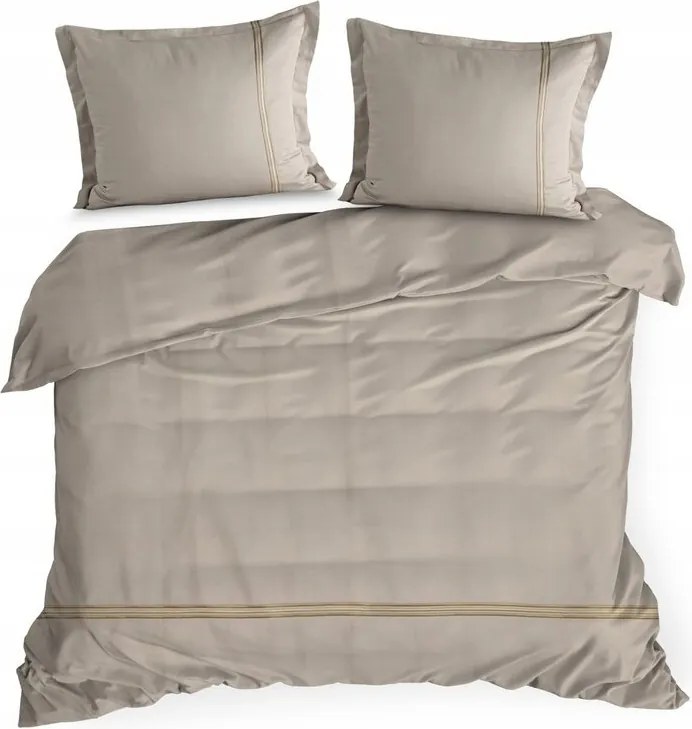 Szatén ágyneműhuzat 160x200 Hímzés bézs egyszínű