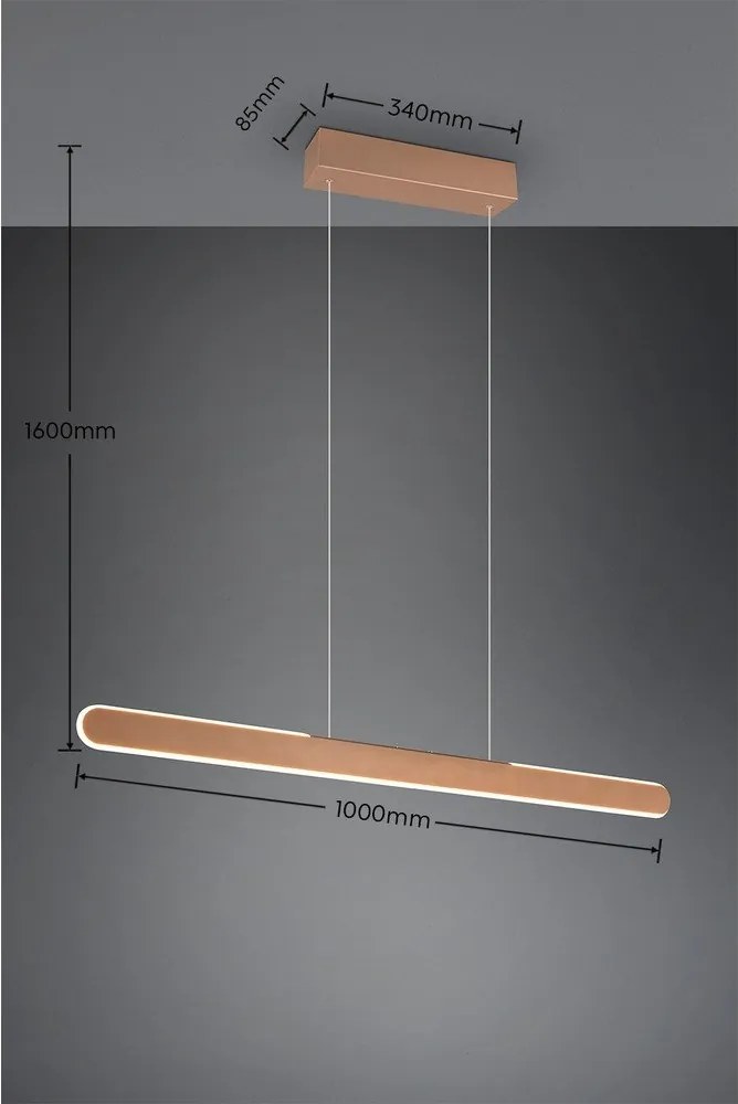 Barna LED függőlámpa Helios – Trio