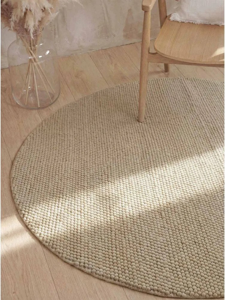 Natúr színű kézi szövésű gyapjú kerek szőnyeg ø 200 cm Richmond Diana – Ted Baker