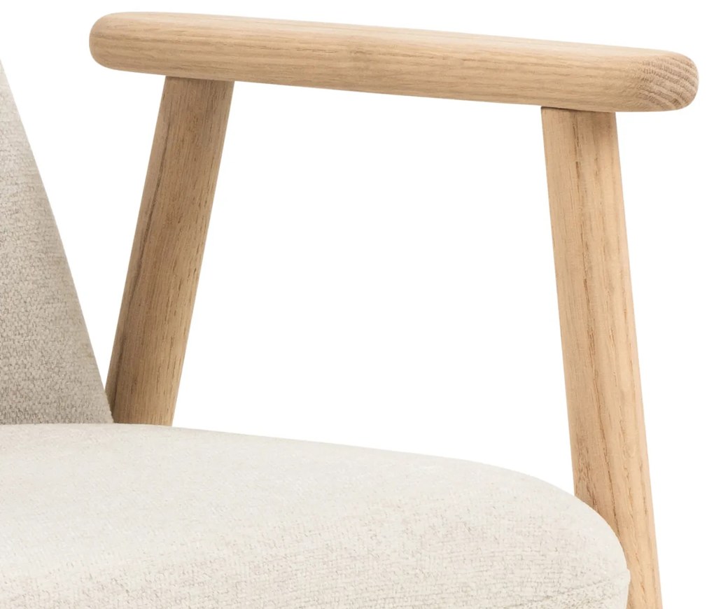 MAZZONI EXPORT RODERIC Bézs (Apia 453 szövet)/fehérített olajozott tölgyfa váz - RETRO FA SZÉK ZSENÍLIA NAPPALIBA ÉTKEZŐBE KONYHÁBA