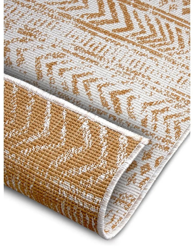 Okkersárga-fehér kültéri szőnyeg 80x350 cm Biri – NORTHRUGS