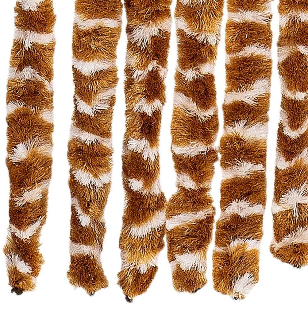 okkersárga és fehér zsenília rovarfüggöny 90 x 200 cm