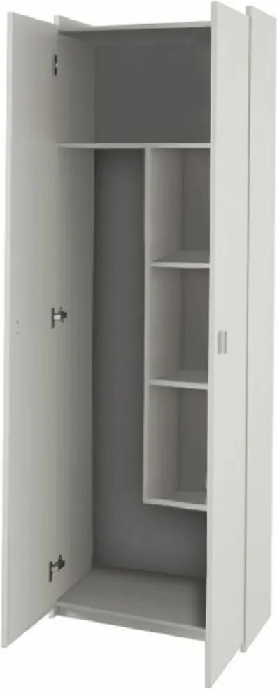 Kombinált szekrény, DTD laminált, fehér, NATALI TIP 6