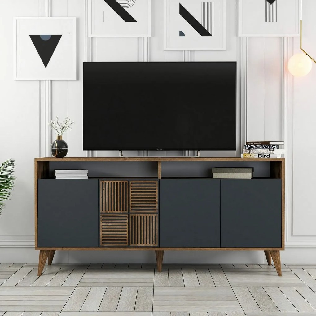 Milan Walnut and Anthracite szekrény