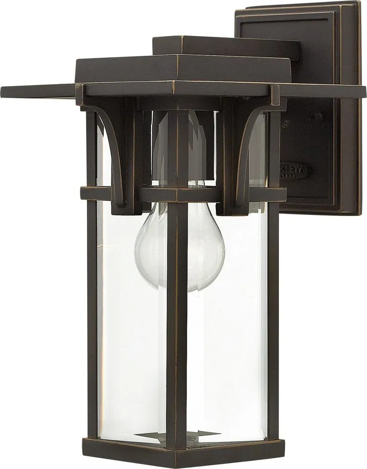 ELSTEAD HK-MANHATTAN2-S MANHATTAN Klasszikus Kültéri Fali Lámpa Barna, Átlátszó E27 IP44