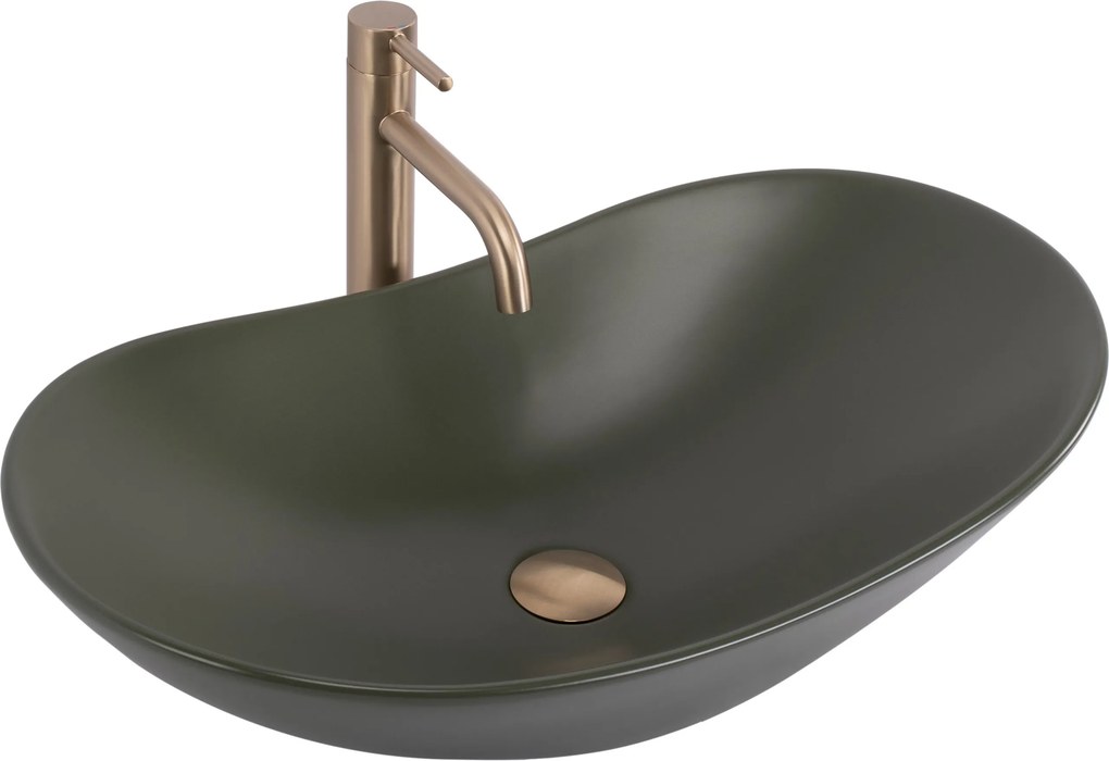 Rea Royal, pultra szerelhető mosdó 615x355x155 mm, matt zöld, REA-U6372