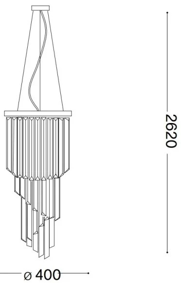 Ideal Lux-Kristály csillár zsinóron CARLTON 8xE14/40W/230V átm. 40cm fényezett króm