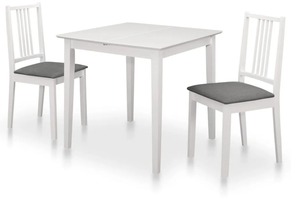 3-részes fehér MDF étkezőgarnitúra
