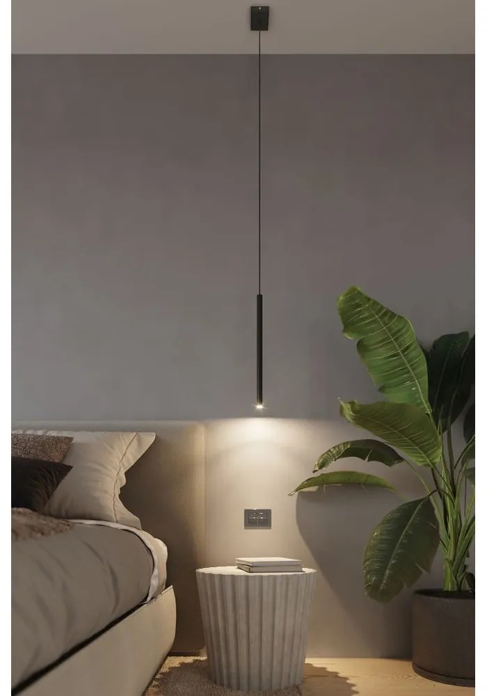 Fekete fém függőlámpa ø 20 cm Fideus – Sollux