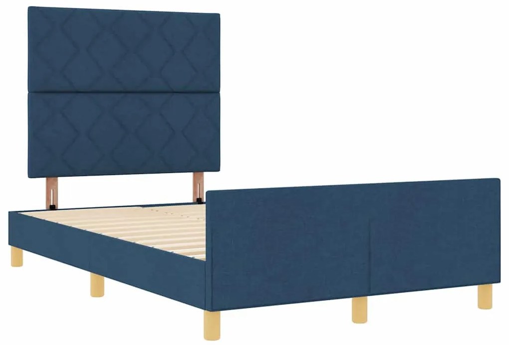 Ágykeret fejtámlával Kék 120 x 190 cm szövet