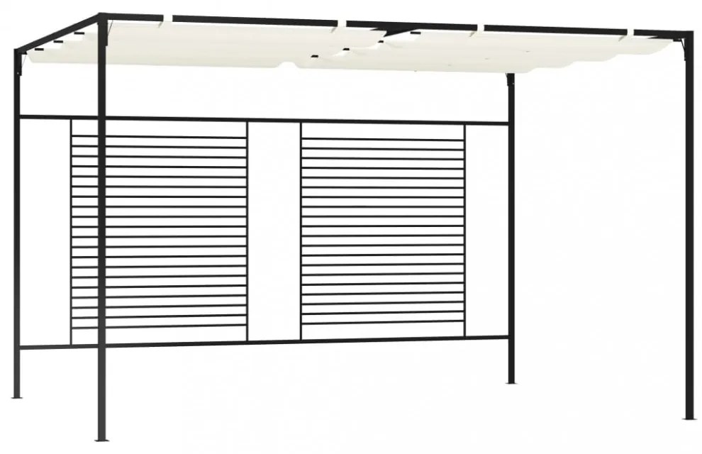 krémszínű pavilon behúzható tetővel 3 x 4 x 2,3 m 180 g/m²