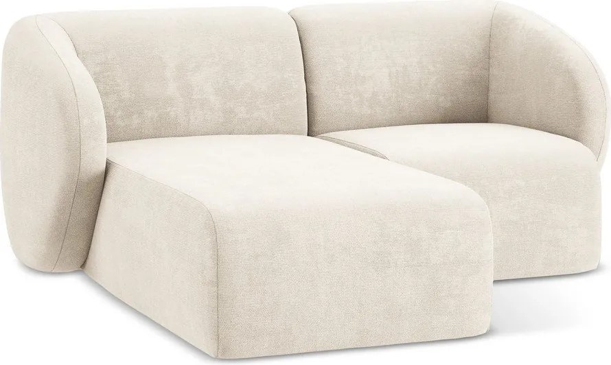 Bézs zsenília sarokkanapé (bal oldali-heverő résszel) Lani – Makamii