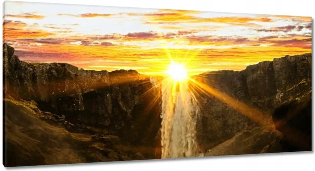 Vászonkép 115x55 Naplemente Vízesés