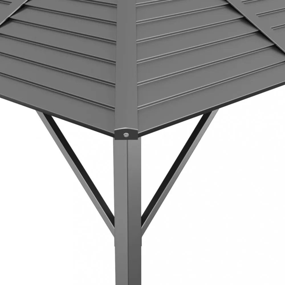 antracitszürke pavilon tetővel 3 x 3 m