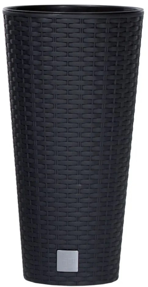 Prosperplast Rato Tubus virágcserép antracit 30 cm-es betéttel
