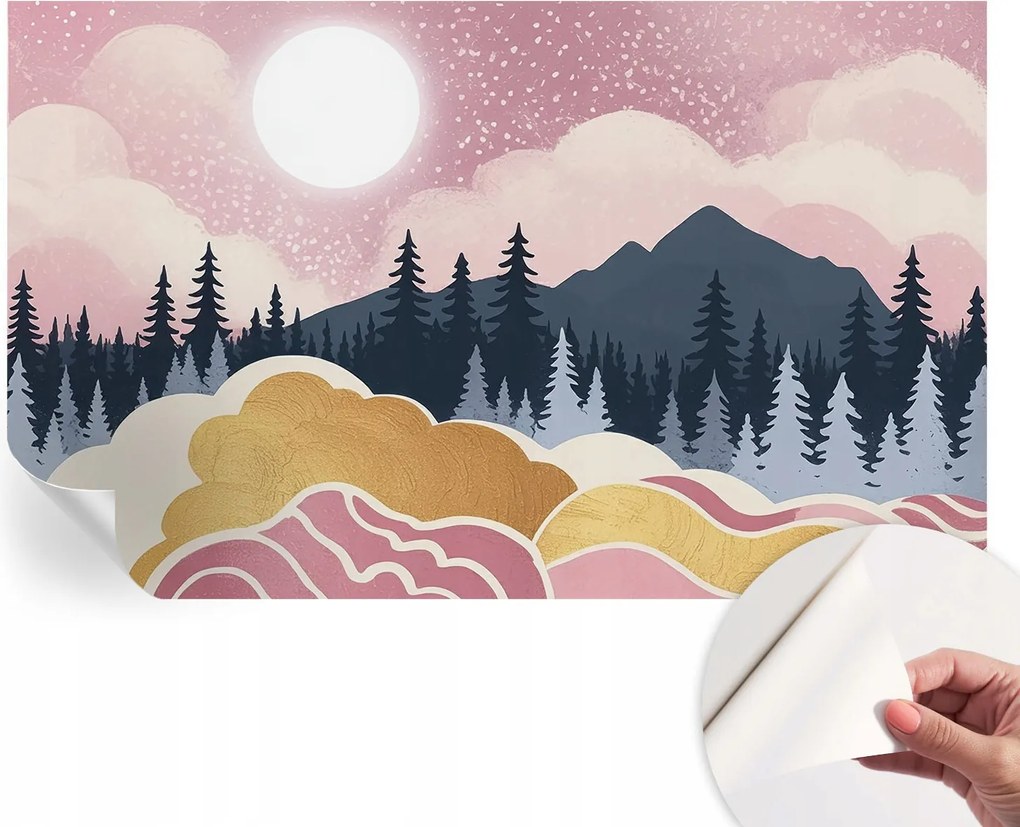 Fotótapéta Fali tapéta Hálószobába és Nappaliba Rózsaszín nyugat 416x254 cm