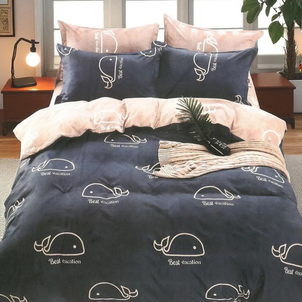 Pamut ágynemű KIDDO GREY WHALE 140X200 cm