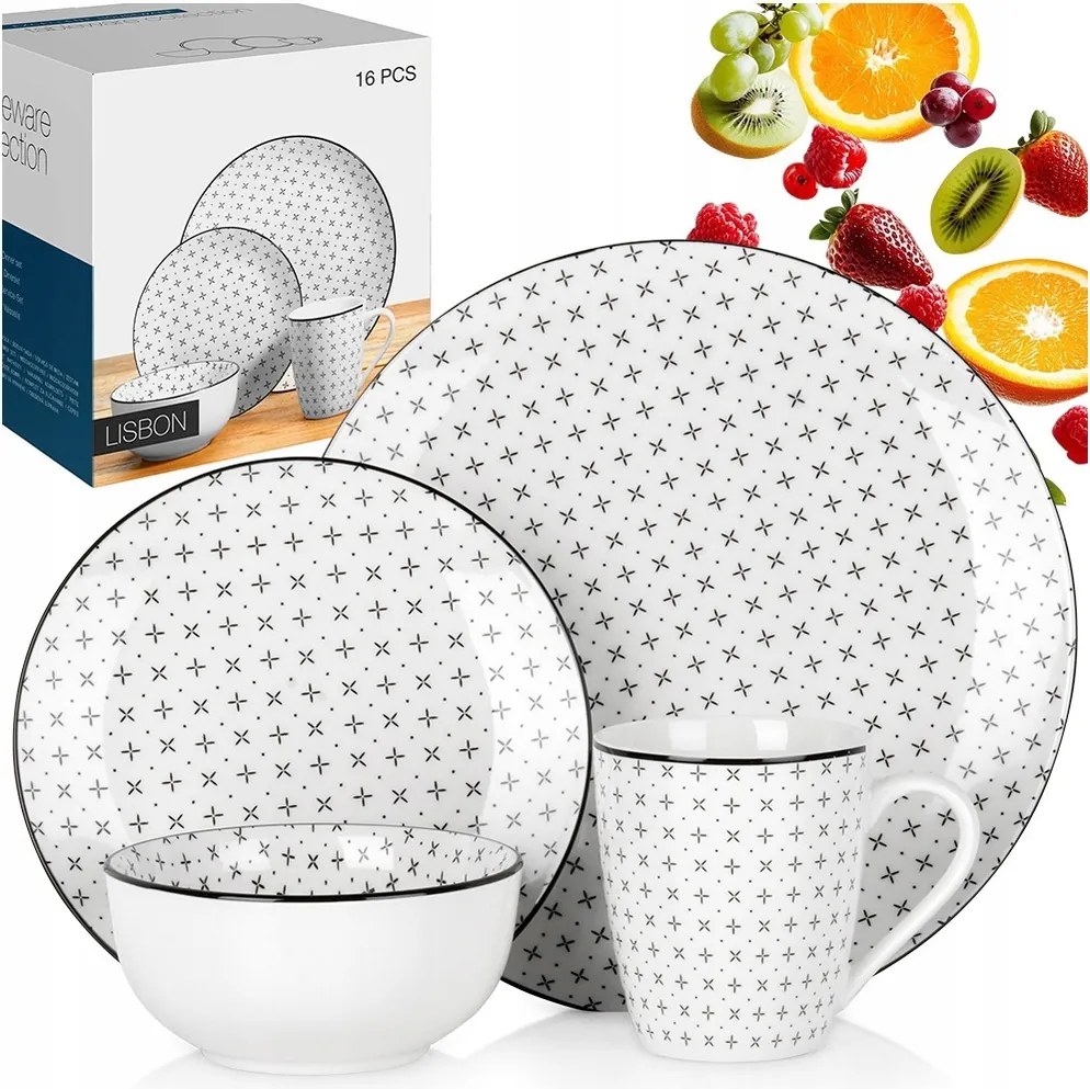 Ebédlő szett komplett étkészlet tányér mély desszert bögrék